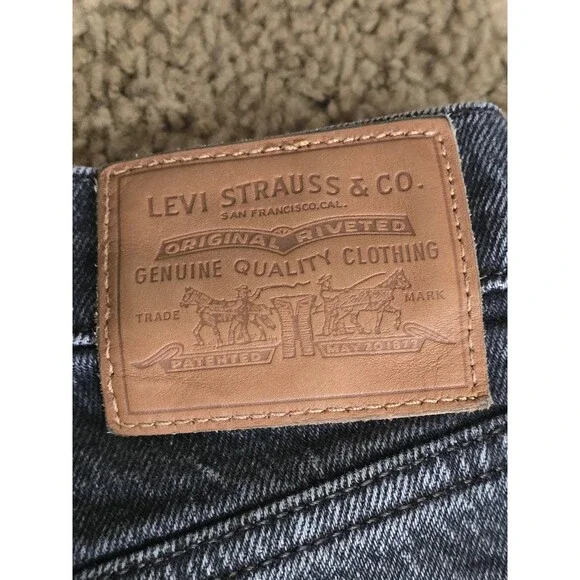 Levi’s Premium Ribcage Straight Ankle Jeans Washed Black Gray Button Fly - Sz 30 - Picture 9 of 15